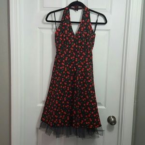 ⬇️Cherry pattern halter dress